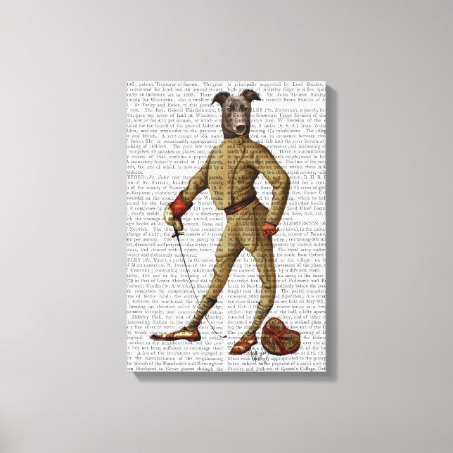 Greyhound Fencer Dark Full Canvas Print (Front)