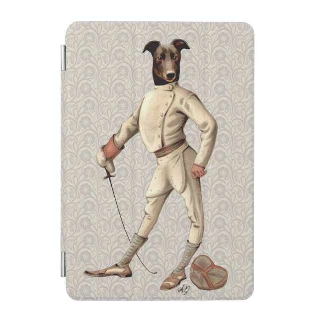 Greyhound Fencer in Cream Full 2 iPad Mini Cover (Front)