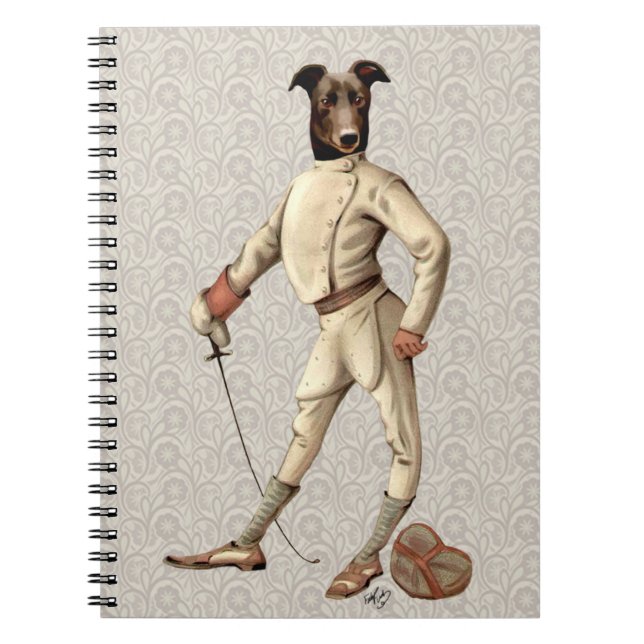 Greyhound Fencer in Cream Full 2 Notebook (Front)
