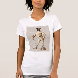 Greyhound Fencer in Cream Full 2 T-Shirt