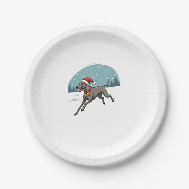Greyhound Festive Sprint Paper Plates (Front)