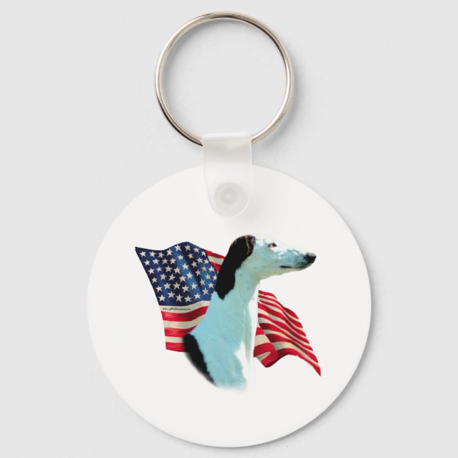 Greyhound Flag Keychain (Front)