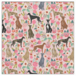 greyhound florals vintage floral pink fabric
