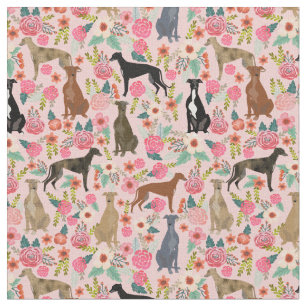 greyhound florals vintage floral pink fabric