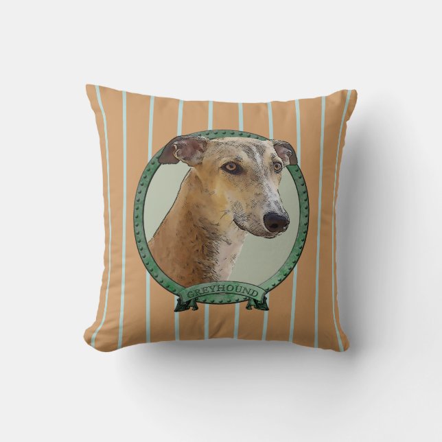 Greyhound framework throw pillow (Front)