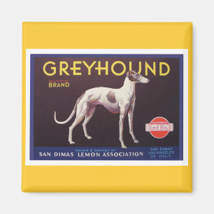 Greyhound Fruit Crate Label Magnet