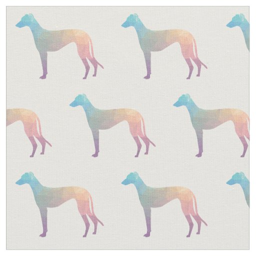 Greyhound Geometric Pattern Silhouette Pastel Fabric