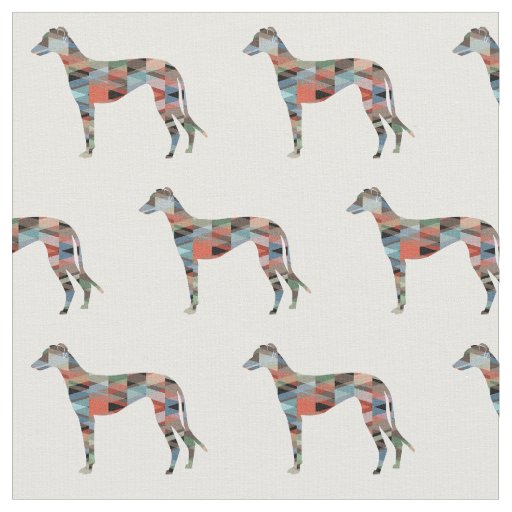 Greyhound Geometric Pattern Silhouette Plaid Fabric