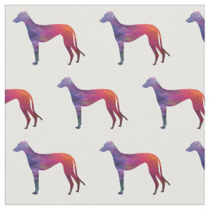 Greyhound Geometric Pattern Silhouette Purple Fabric