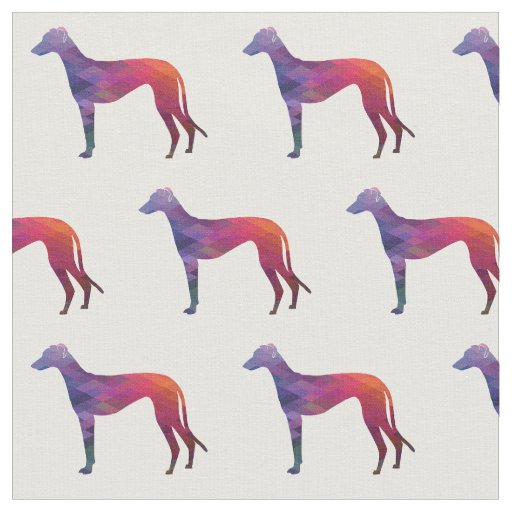 Greyhound Geometric Pattern Silhouette Purple Fabric