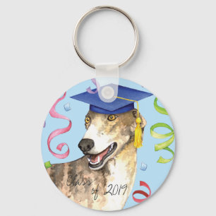 Greyhound Graduate Keychain
