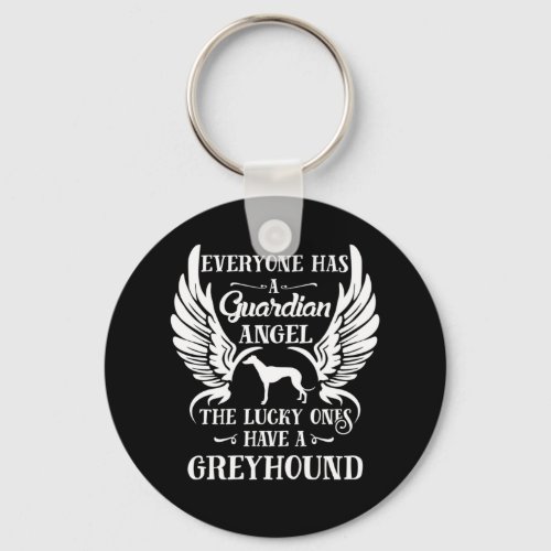 Greyhound guardian angel typography keychain