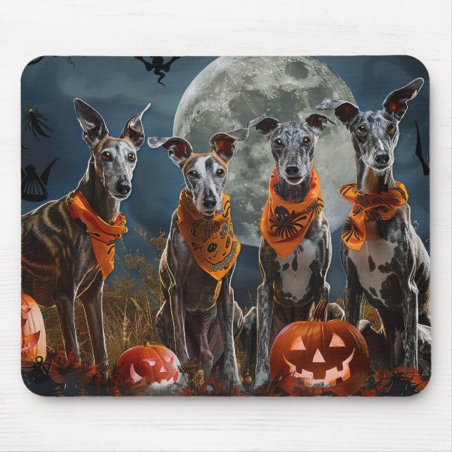 Greyhound Halloween Spooky Mouse Pad (Front)