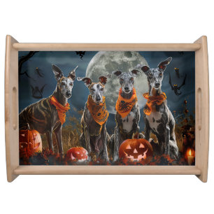 Greyhound Halloween Spooky Serving Tray