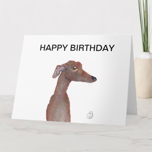 GREYHOUND HAPPY BIRTHDAY CARD