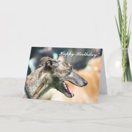 Greyhound Happy Birthday greeting card