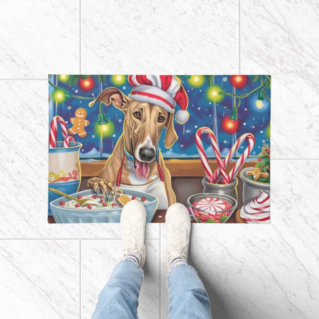 Greyhound Holiday Baking: Festive Christmas Doormat (Indoor)