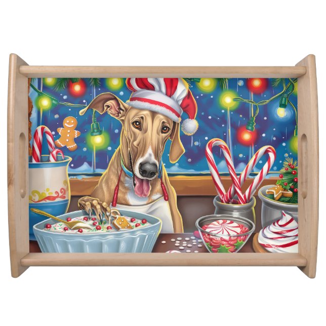 Greyhound Holiday Baking: Festive Christmas Serving Tray (Front)