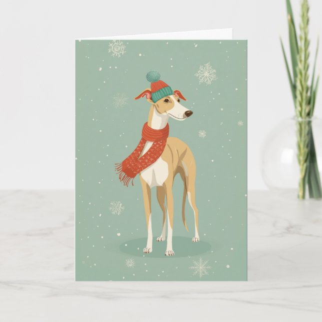 Greyhound Holiday Greeting Card (Front)