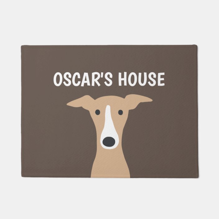 Greyhound Iggy Or Whippet White And Tan Dog Doormat Zazzle Com Greyhound picture in paw print frame. greyhound iggy or whippet white and tan dog doormat zazzle com