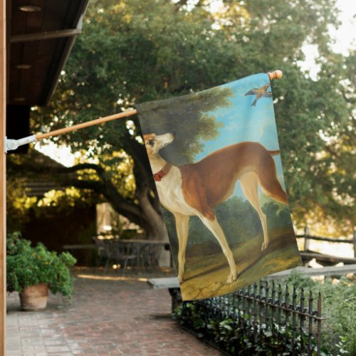 Greyhound In A Landscape By Jean Baptiste Oudry House Flag