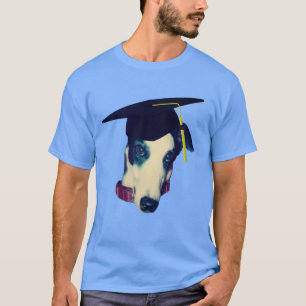 Greyhound In Graduation Cap Funny Dog  T-Shirt