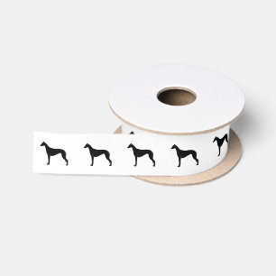 Greyhound in Silhouette 1.5" Satin Ribbon