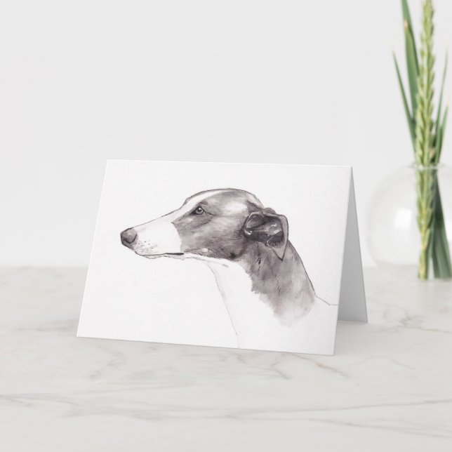 Greyhound  Ink Drawing Greeting Cards (Front)