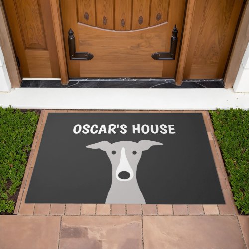 Greyhound Italian Greyhound or Whippet  Cute Dog Doormat