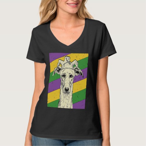 Greyhound Jester  Mardi Gras Dog Mom or Dad T_Shirt