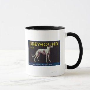 Greyhound Lemon LabelSan Dimas, CA Mug