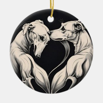 Greyhound Love Greyhounds Adoption Retired Racing  Ceramic Ornament by Vintage_Bubb at Zazzle