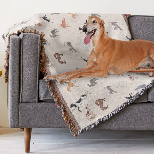 Greyhound Love Throw Blanket