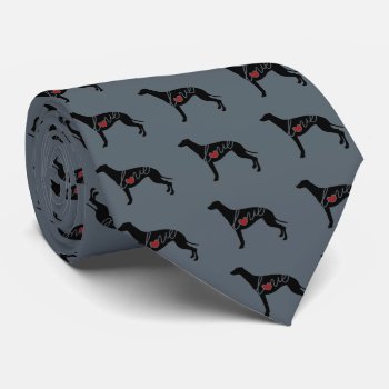 Greyhound Love Tie by Silhouette_Shop at Zazzle