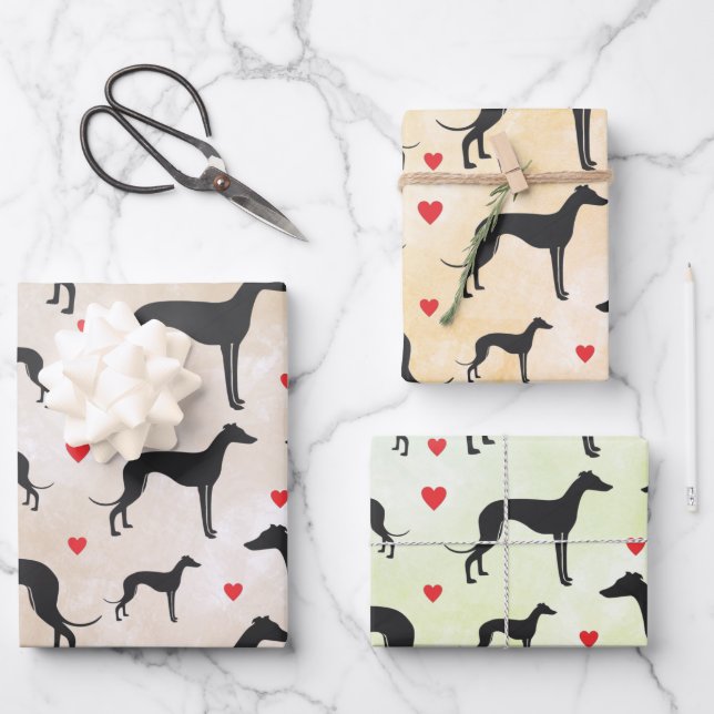 Greyhound Love Wrapping Paper Sheets (Front)