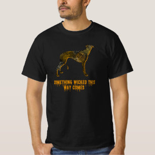Greyhound Lurcher Dog Silhouette Fun Halloween T-Shirt