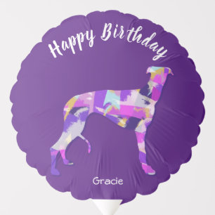 Greyhound Lurcher Dog Silhouette PPY&B Birthday Balloon