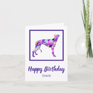 Greyhound / Lurcher Dog Silhouette PPY&B Birthday Card