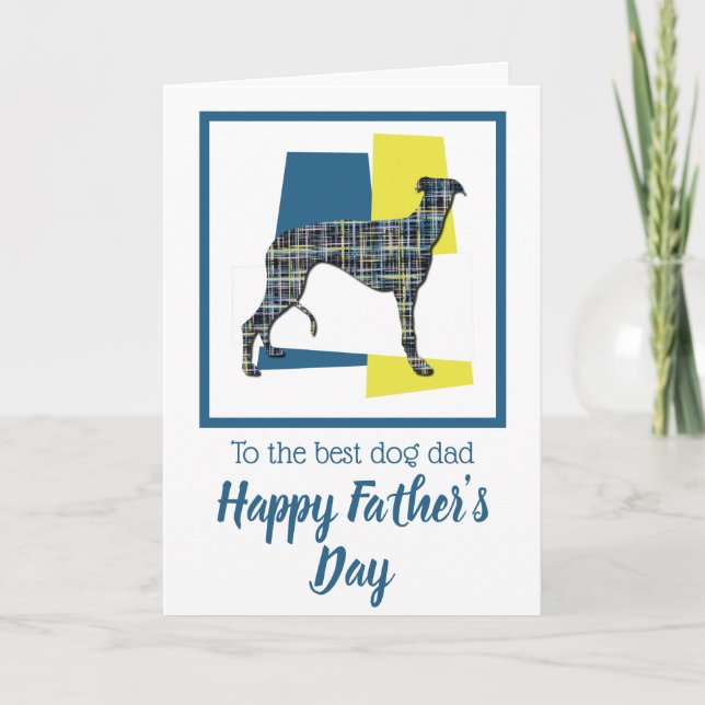 Greyhound /Lurcher Dog TriColour Father’s Day Card (Front)