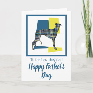 Greyhound /Lurcher Dog TriColour Father’s Day Card