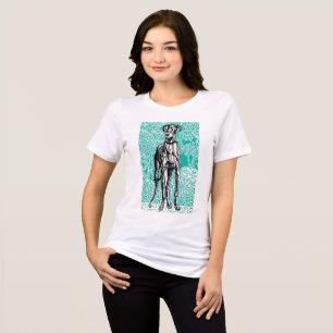 Greyhound Majesty Vintage Art Nouveau Tri-Blend Shirt