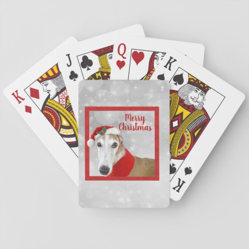 Greyhound Merry Christmas Playing Cards