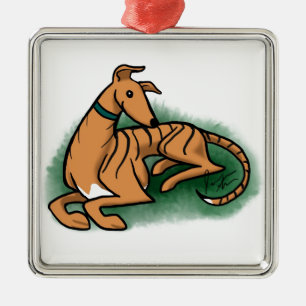 Greyhound Metal Ornament