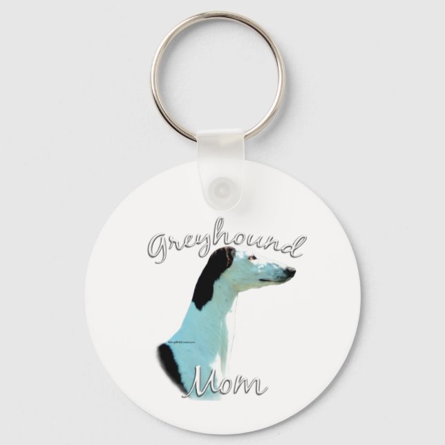 Greyhound Mom 2 Keychain (Front)