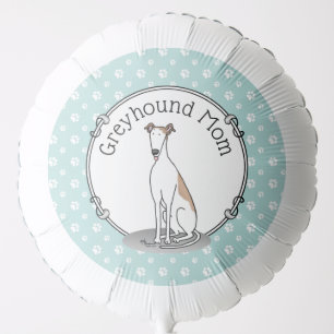 Greyhound Mom (fawn white) Cute Dog Mom Funny Balloon
