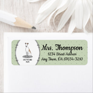 Greyhound Mom (fawn white) Cute Dog Mom Funny Label