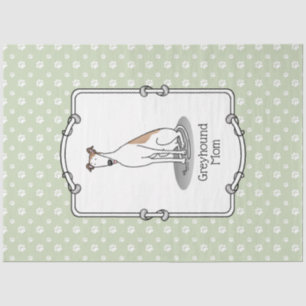 Greyhound Mom (fawn white) Cute Dog Mom Funny Tissue Paper