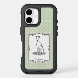 Greyhound Mom (fawn white) Cute Dog Mom iPhone 16 Case