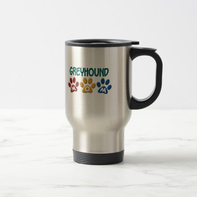GREYHOUND Mom Paw Print 1 Travel Mug (Right)