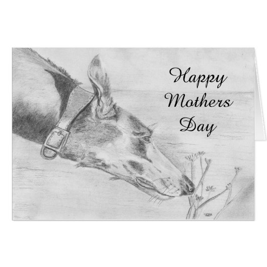 Greyhound Mothers Day card (a448) (Front Horizontal)